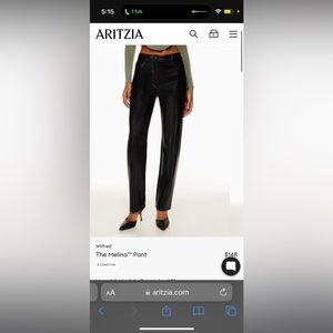 Aritzia Melina black vegan leather pant